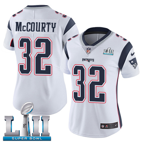 Nike Patriots #32 Devin McCourty White Super Bowl LII Women's Stitched NFL Vapor Untouchable Limited Jersey - Click Image to Close
